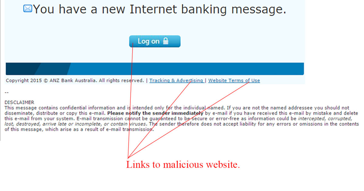 ANZ New Message Notification Phishing Email - MailShark