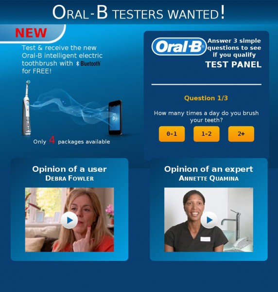 Oral-B Toothbrush Testers Wanted Scam - MailShark